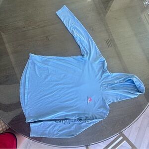 Vineyard Vines Sky Blue Hooded Long Sleeve Tee